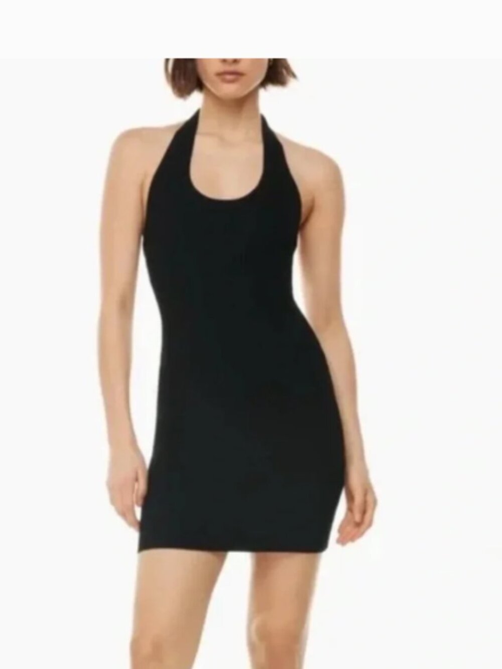Aritzia Babaton Black Sculpt Knit Backless Halter Dress Small